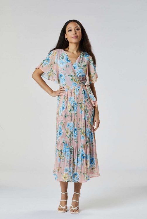 Zibi Top Zibi London Pink Print Wrap Dress - Patricia's Boutique